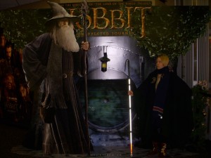 Lifesize model of Gandalf with Hobbit Colleen looking epic
